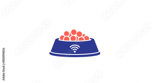 Smart pet feeder concept with wifi connection, ensuring your furry friend is always fed, promoting convenience and modern pet care solutions today