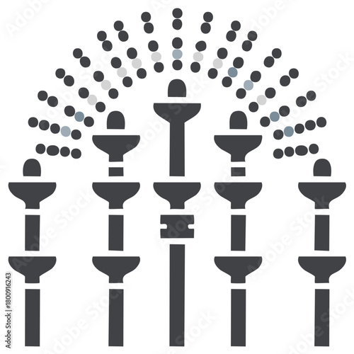 Sound equalizer graphic icon with vertical sliders and a digital level meter for audio control