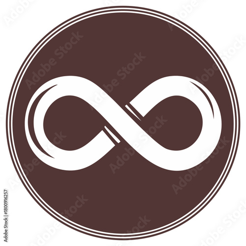 Infinity Symbol in a Circular Design with Outline Details