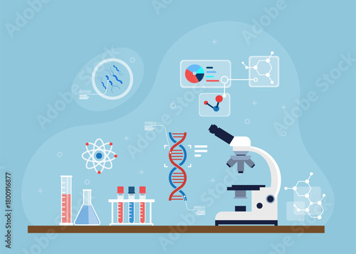 Scientific research concept stock illustration