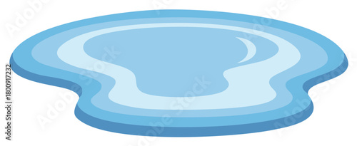 Stylized Water Puddle With Ripples and Layered Blue Tones