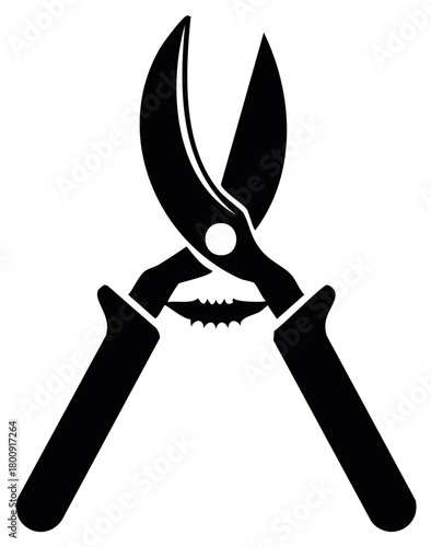 Garden Pruning Shears Icon Isolated, Hand Held Garden Tool for Plants Trimming