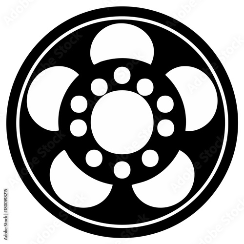 Classic Movie Film Reel Spool Icon Design Vintage Cinema Production Symbol
