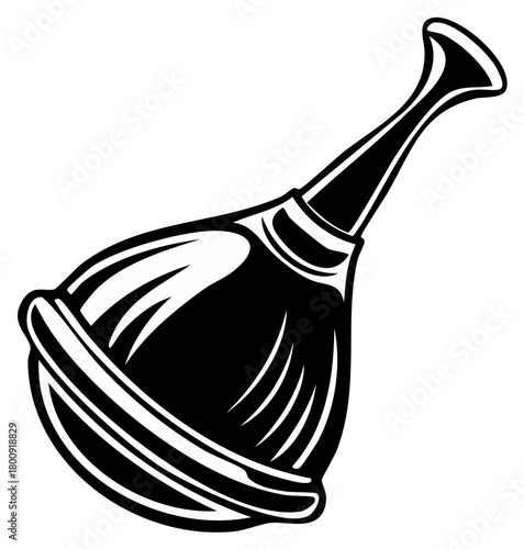 Isolated Black and White Enema Syringe Bulb for Cleansing with Nozzle for Medical Hygiene