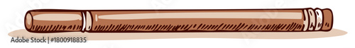 Cartoon illustration of a brown cigar on a light beige background