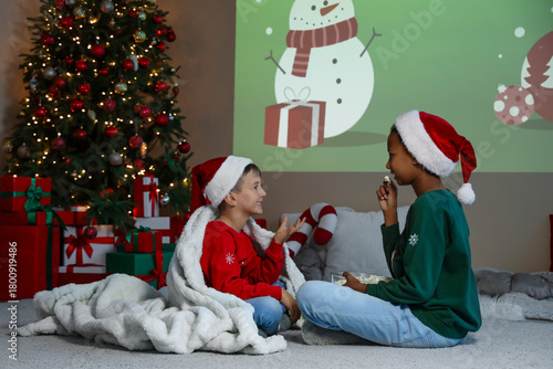 Cute children in Santa hats...