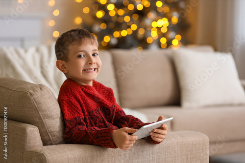 Little boy with tablet comp...