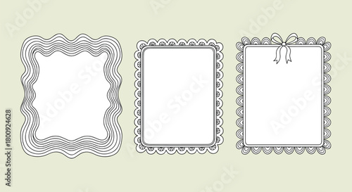 Intricate decorative square frames with elaborate borders and corner embellishments for various design projects.