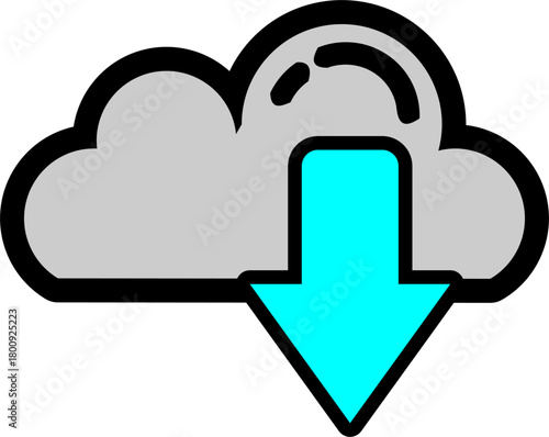 Cloud storage download icon for online data backup or sync interface.
