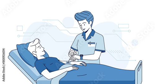 Medical Professional Checking Patient's Vital Signs Utilizing Modern Technology In Healthcare