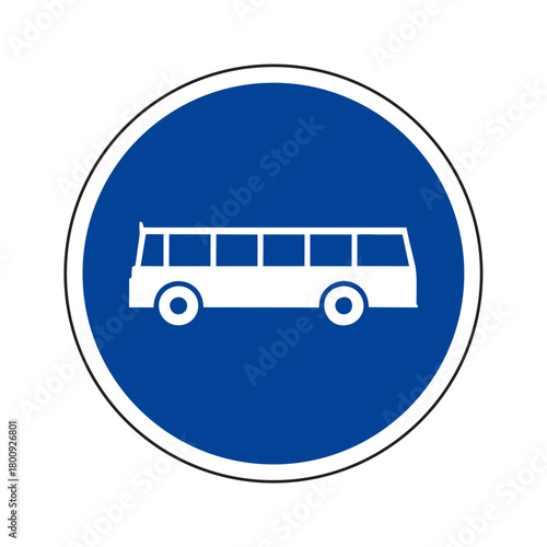 Bus only lane icon vector design Mandatory roads sign symbols