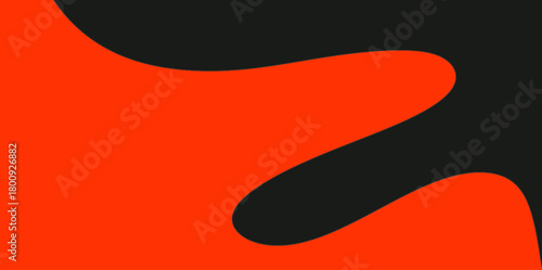 Abstract Red Liquid Splash on Black Vector Illustration. Unique red abstract splash with smooth curves on a solid black backdrop.