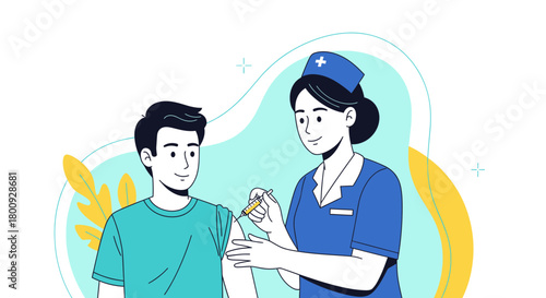 Medical Professional Providing Immunization Injection to Patient in Clean Healthcare Setting