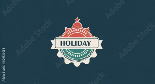 Holiday vacation travel badge vector graphic design template for festive season and celebration event 100