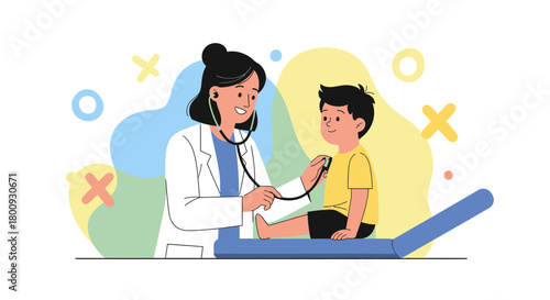 Pediatrician Examining Little Patient During Medical Checkup To Check Overall Health