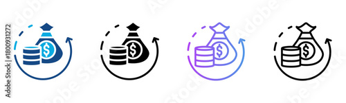 Value Streamline Icon Multiple Style Vector Illustration
