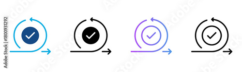 Flow Icon Multiple Style Vector Illustration
