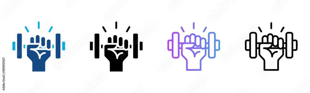 Obraz premium Strength Icon Multiple Style Vector Illustration