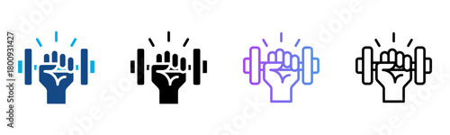 Strength Icon Multiple Style Vector Illustration
