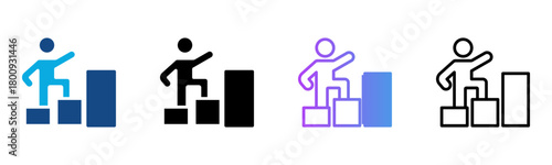 Effort Icon Multiple Style Vector Illustration
