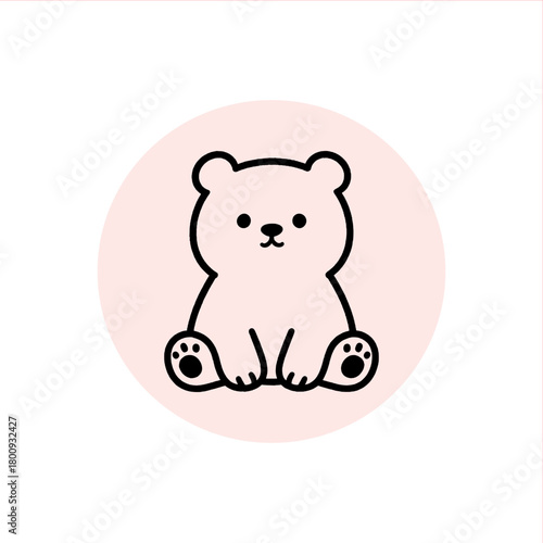 Adorable bear cub illustration, perfect for children's designs and playful themes, bringing sweetness to your project with simple, charming animal art