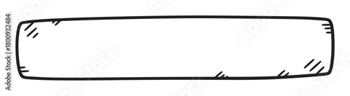 A hand-drawn rectangular frame with rounded corners and a thick black outline, a simple doodle-style illustration isolated on a white background for use as a text box or border