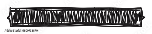 A hand-drawn black marker scribble in a rectangular shape, an abstract graphic design element for highlighting or framing text, isolated on a clean white background