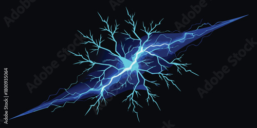 Electric blue lightning bolt energy discharge abstract background for graphic design projects
