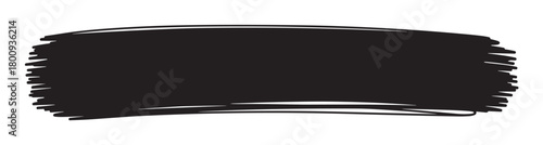 Hand-drawn black rectangular scribble with a rough, messy texture, creating an abstract grunge banner or frame element isolated on a plain white background