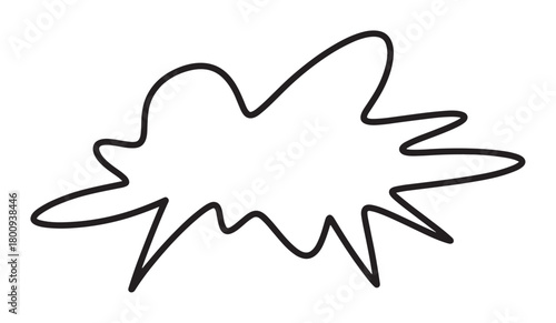A hand-drawn comic book style explosion or speech bubble with a black outline, isolated on a white background, perfect for expressing surprise, shouts, or impact