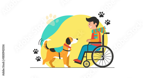 A Person With Disabilities And A Trained Assistance Dog Sharing A Bond Together