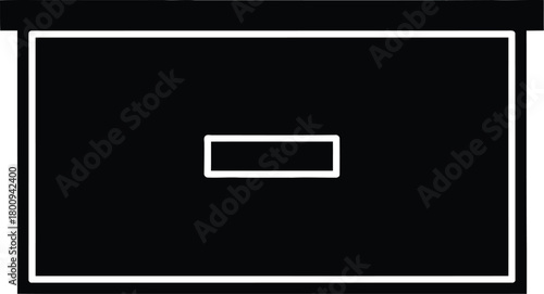 Fototapeta Naklejka Na Ścianę i Meble -  Simple black silhouette of a modern desk with a drawer