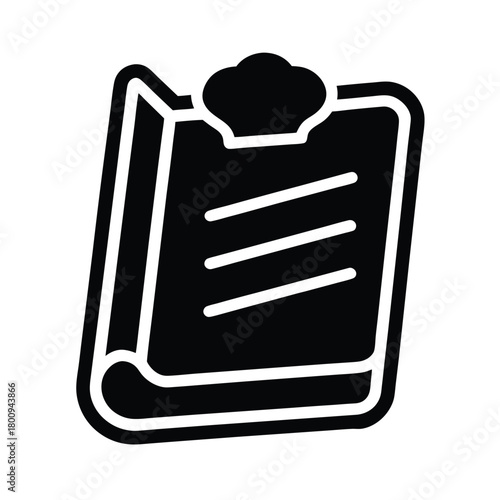 Recipe Book Outline Vector Illustration