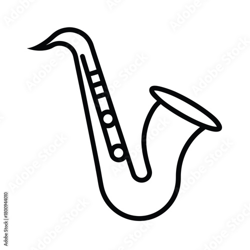 Saxophone Outlined Icon Vector Illustration