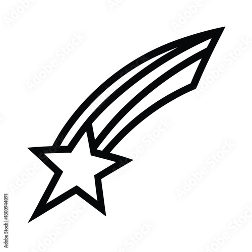 Shooting Star Outline Vector Illustration