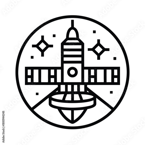 Fototapeta Naklejka Na Ścianę i Meble -  Space Station Outline Vector Illustration