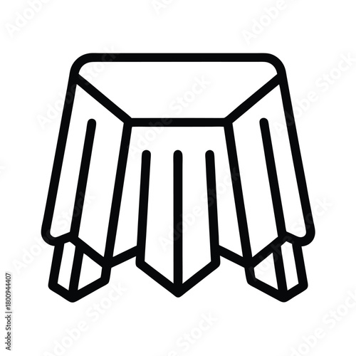 Taco Outlined In Bold Vector Illustration