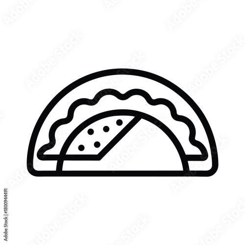 Tambourine Outlined Icon Vector Illustration