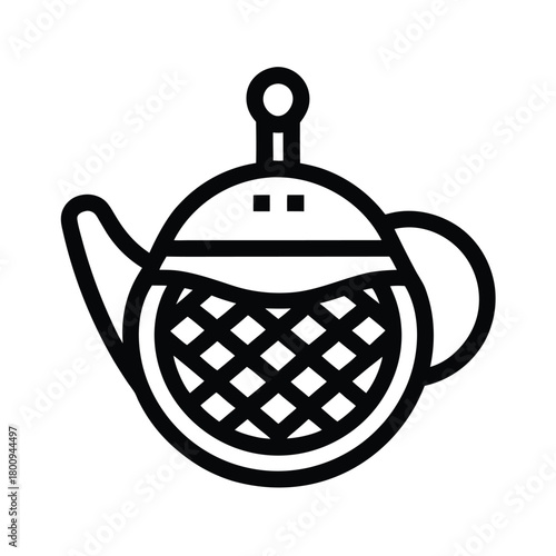 Tea Leaf Outlined Icon Vector Illustration