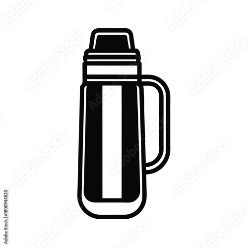 Thermos Flask Outline Vector Illustration