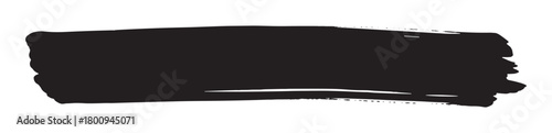 A single black grunge brush stroke isolated on a white background, creating an abstract rectangular shape perfect for artistic design elements, banners, or textured backgrounds
