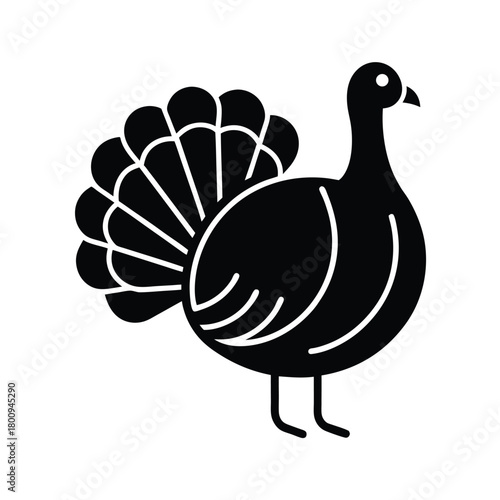 Whole Turkey Outline Vector Illustration