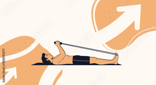 Man Exercising With Resistance Bands Demonstrating Strength and Health Goals