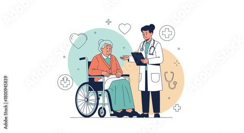 Medical Consultation Demonstrating Compassionate Care For Elderly Patient And Health