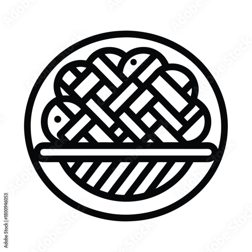 Hash Browns Outlined Icon Vector Illustration