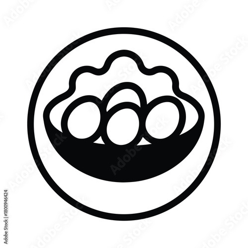 Scrambled Eggs Outline Vector Illustration