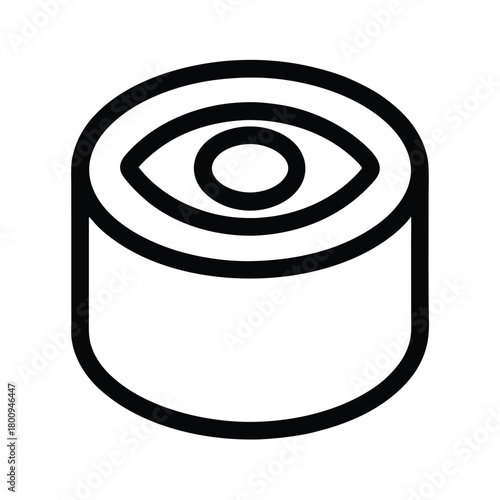 Sushi Roll Outlined Icon Vector Illustration