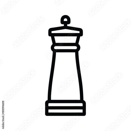 Pepper Grinder Outline Vector Illustration