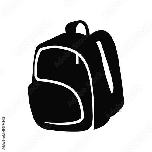 Simple black backpack icon design for everyday use and school essentials