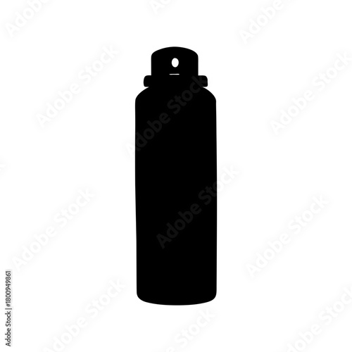 Black aerosol spray can insecticide bottle for pest control and cleaning products